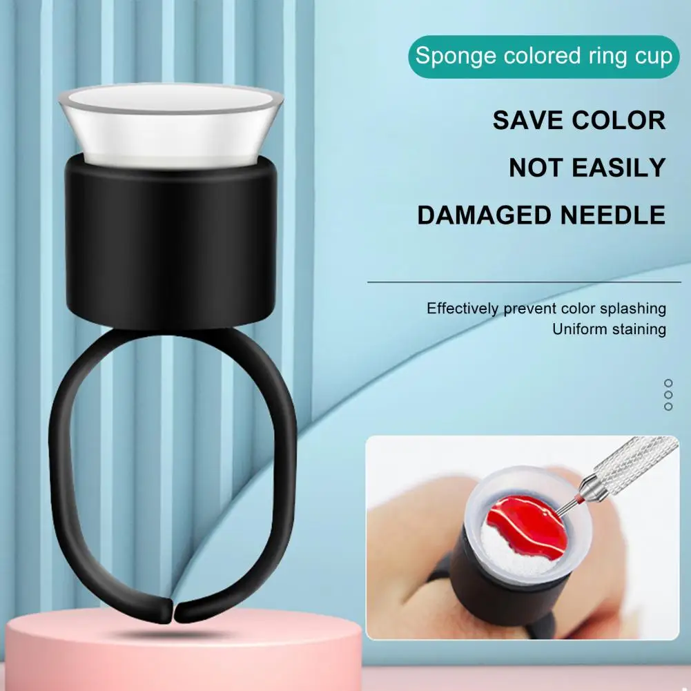 

10Pcs MicrobladingTattoo Ink Cups Tattoo Ink Ring Cups with Sponge Tattoo Rings Body Tattoo Rings Makeup Pigment Holder