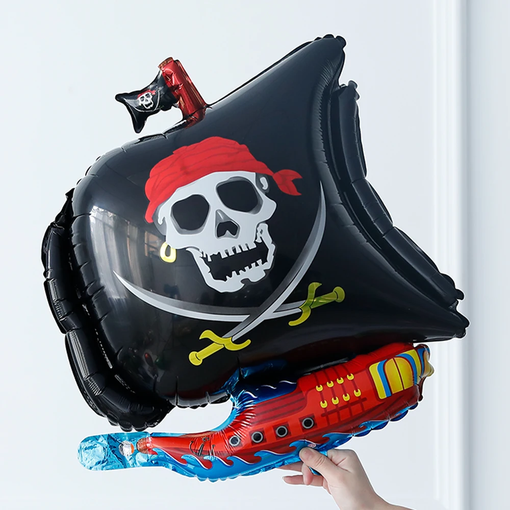 115Pcs Pirate Theme Balloon Garland Pirate Balloon Skull Latex Helium Balls Halloween Decorations Boys Birthday Party Supplies