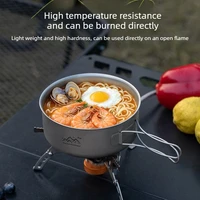 Ultralight Titanium Camping Pot Foldable Picnic Camping Instant Noodle Bowl Portable Outdoor Hiking Camping Cooking Bowl 5