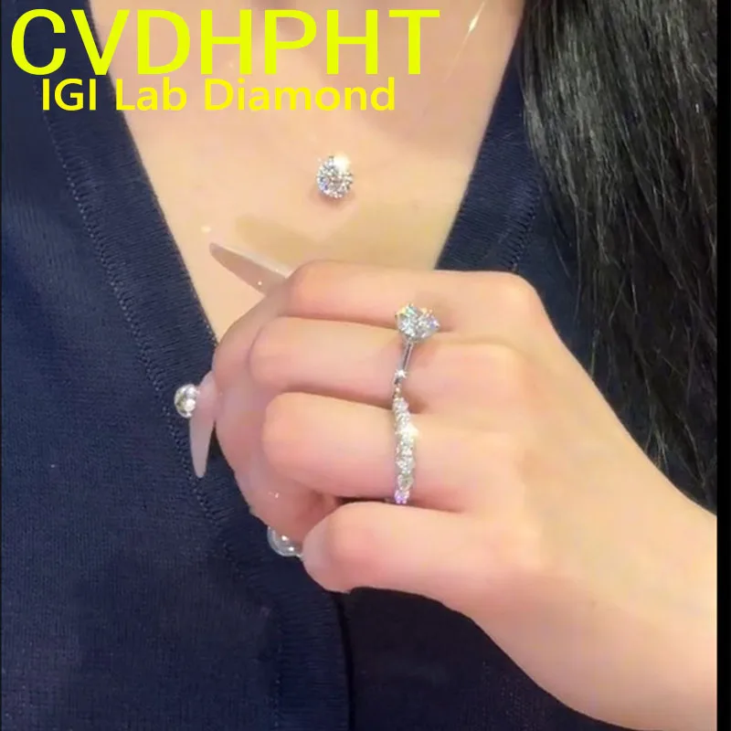 

Фабрика продает ﻿ Один комплект кольца из белого золота 18 карат, кольцо RingIGI Lab Growing с бриллиантом, круглое кольцо D цвета 1, 2, 3 карата, обручальное кольцо