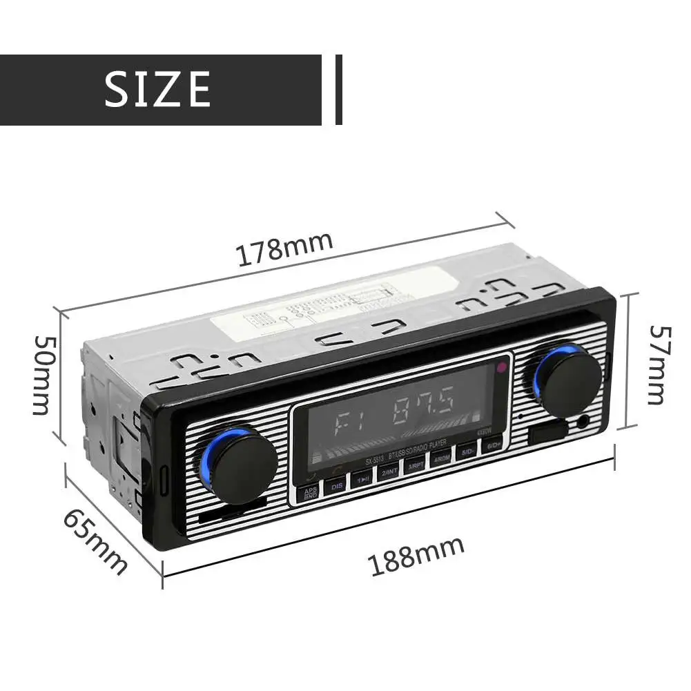 Bluetooth Vintage Car Radio Mp3 Player Stereo Usb Aux Classic Stereo Audio Car Radio With Bluetooth Automotive Multimedia