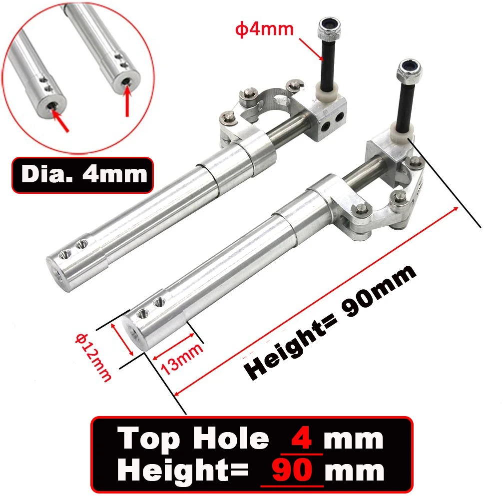 1 Piar Loch 4/5/6 mm Höhe 70 mm bis 170 mm Federrückendämpfung Kniendes Fahrwerk Einziehen 3–4 kg RC Modellflugzeug JET EDF Flugzeug