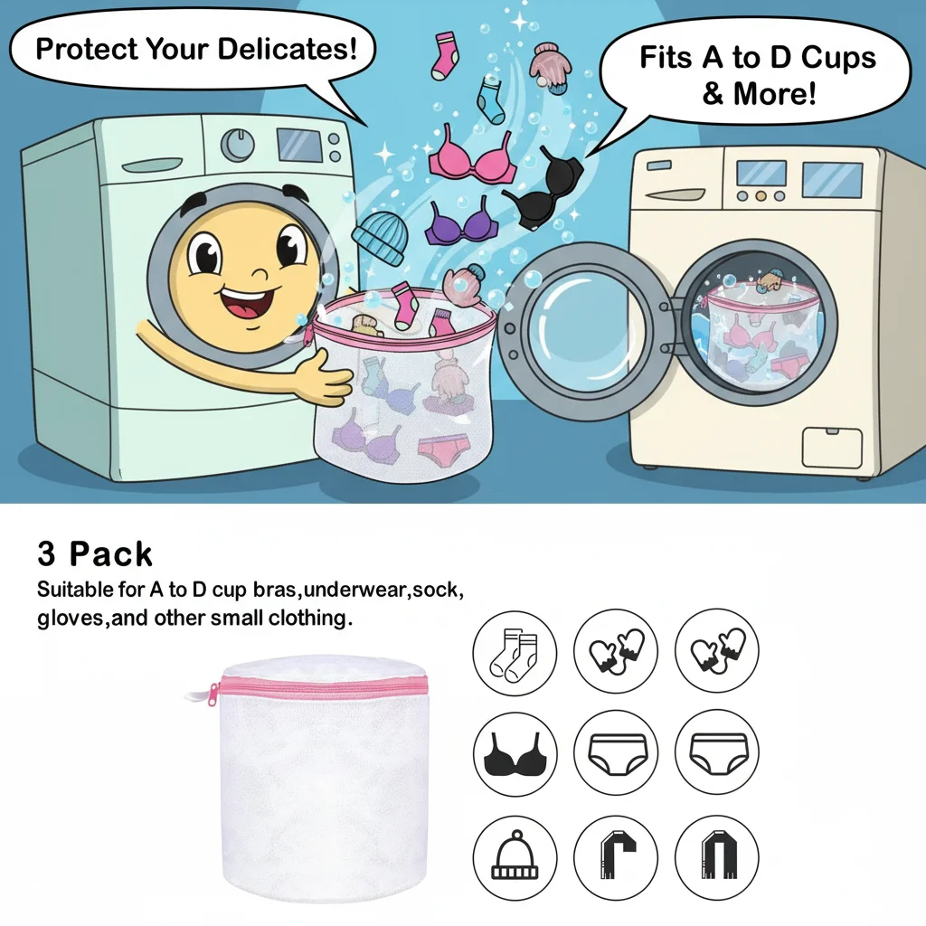 Lingerie Clothing Underwear Home Use Organizer Washing Machine Bag Mesh Net Bra Wash Household Cleaning for Dirty Laundry Bag