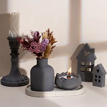 Silikonová forma na beton, váza, svícen, úložný box, sádrová pryskyřičná forma, bytové dekorace, stolní ozdoby 10 nejlepší prodej silikonové formy na sádru - №8