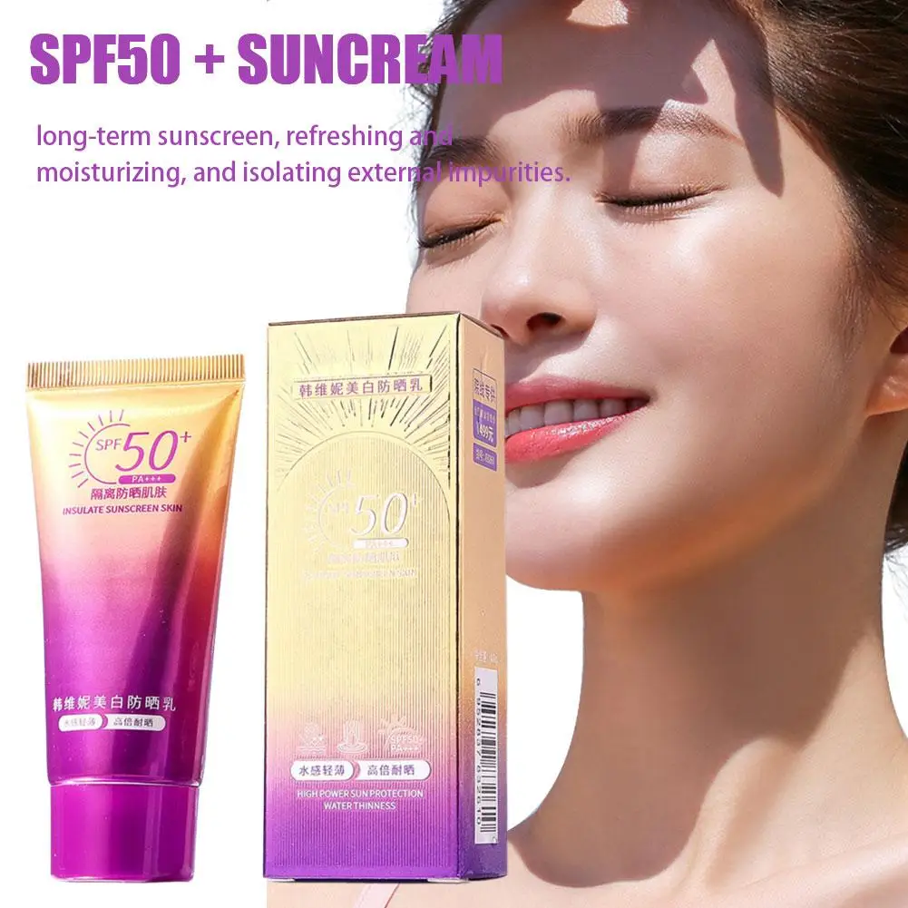 Crema BB de protección solar SPF50 +, Base blanqueadora, corrector, protección hidratante, Base de cuidado, hidratante para la piel, maquillaje solar Z3H0