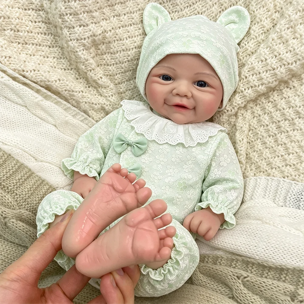 17 Inch Full Solid Silicone Reborn Doll Handmade 3D Painted Diy Reborn Doll Muñeca Vivienne Newborn Christmas Surprise Toy Gift