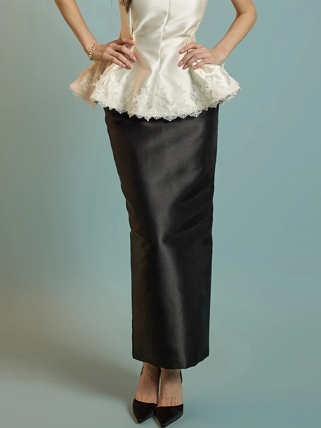 

Ele High Waist Slit Silky Smooth Faionable Chinoiserie Queen Spring Summer New Sle Bodycon Midi Skirt Ci Commute