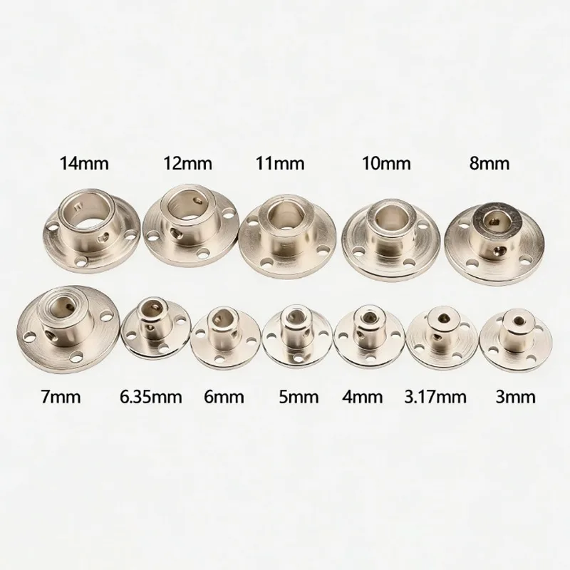 Rigid Flange Coupling 3/3.17/4/5/6/6.35/7/8/10/11/12/14mm Motor Guide Shaft Coupling Motor Support Connector with Wrench Screw