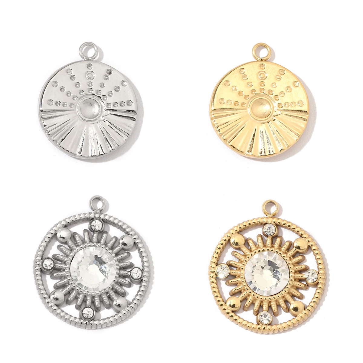 

3pcs/Lot Stainless Steel Round Charms Pendants for DIY Jewelry Making Necklace Bracelet Accessories
