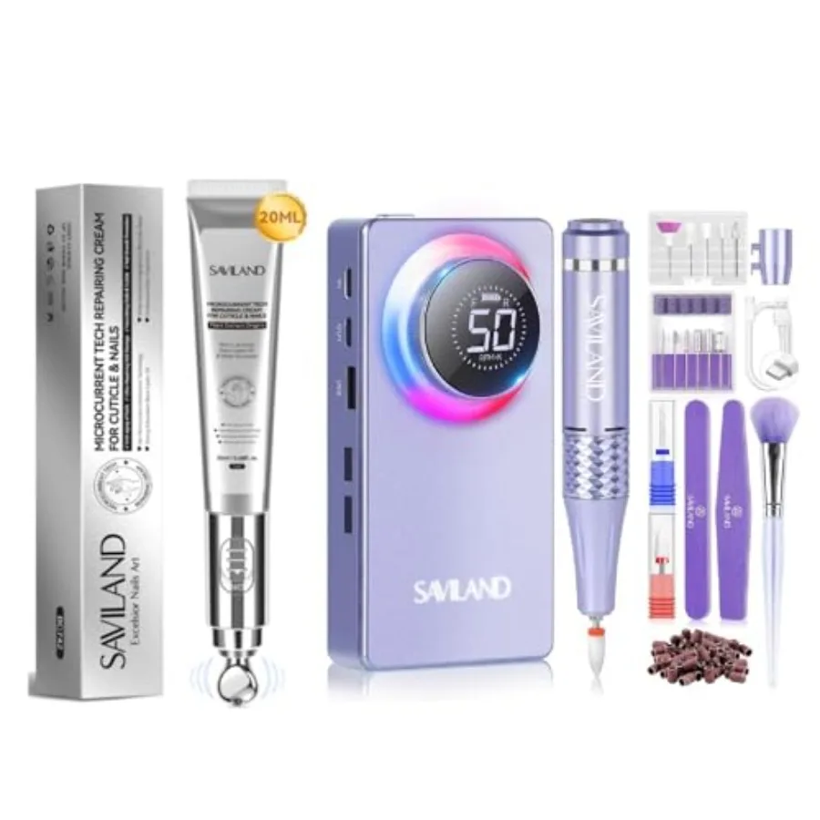 

2024 Fast Removal Electric Nail Drill Kit 50000RPM Microcurrent Tech Cuticle Cream 6000mAh Rechargeable Salon Grade Professiona