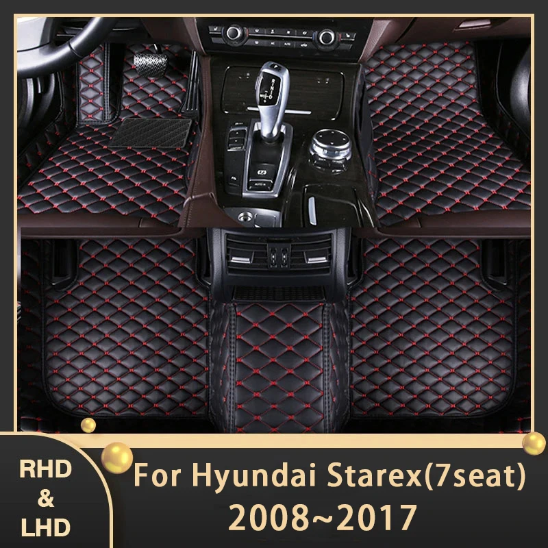 

Car Floor Mats For Hyundai Starex H-1 TQ 2008~2017 7 Seats Custom Auto Foot Pads Leather Carpet Interior Accessories 2015 2016