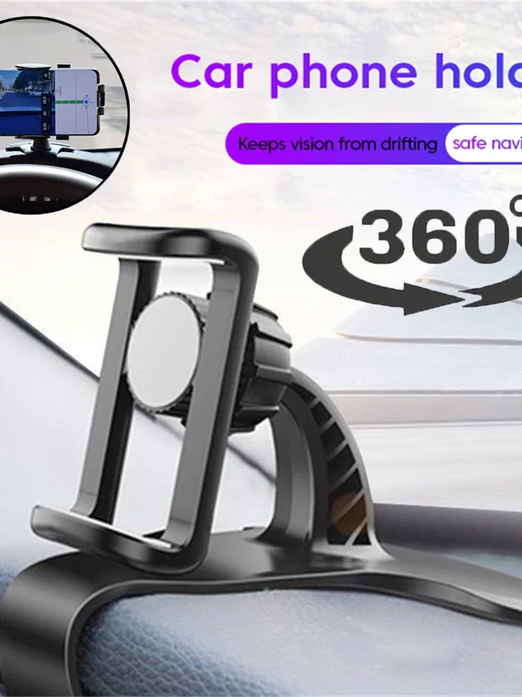 360° Drehbare Auto-Handyhalterung Universelle Handy-Ständer Auto-Halterung Armaturenbrett-Unterstützung für Auto-Handy-Halterung mit Fixierhalterung