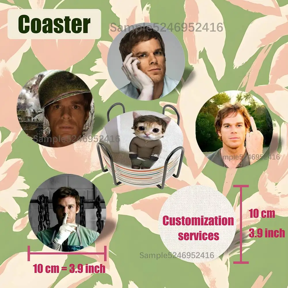 

D-Dexter Morgan Wooden Coaster Non-Slip Heat-Resistant Fun Dining Table Decoration Cafe Restaurant Gifts