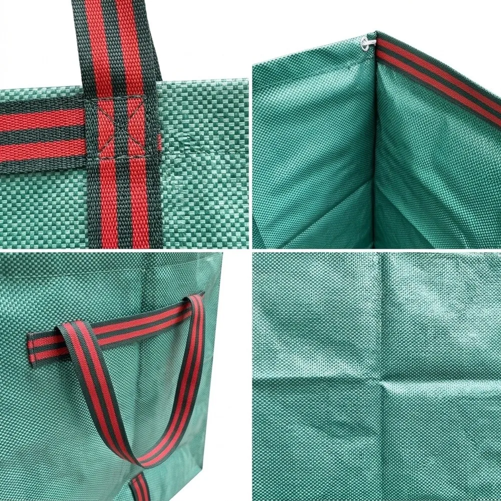 Reusable Lawn Bag Yard Waste Bag Self-standing Design Four Webbing Handles Tear-resistant Fabric Reinforced Handle Waste Bag