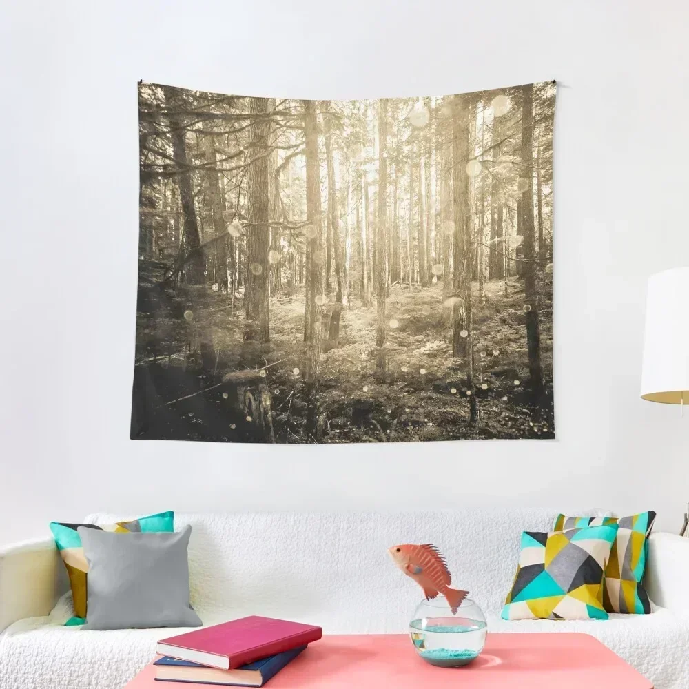 

Forest Trees - Vintage Sepia Magical Lights Woods Tapestry Wall Deco Wall Coverings Carpet On The Wall Bedroom Deco Tapestry