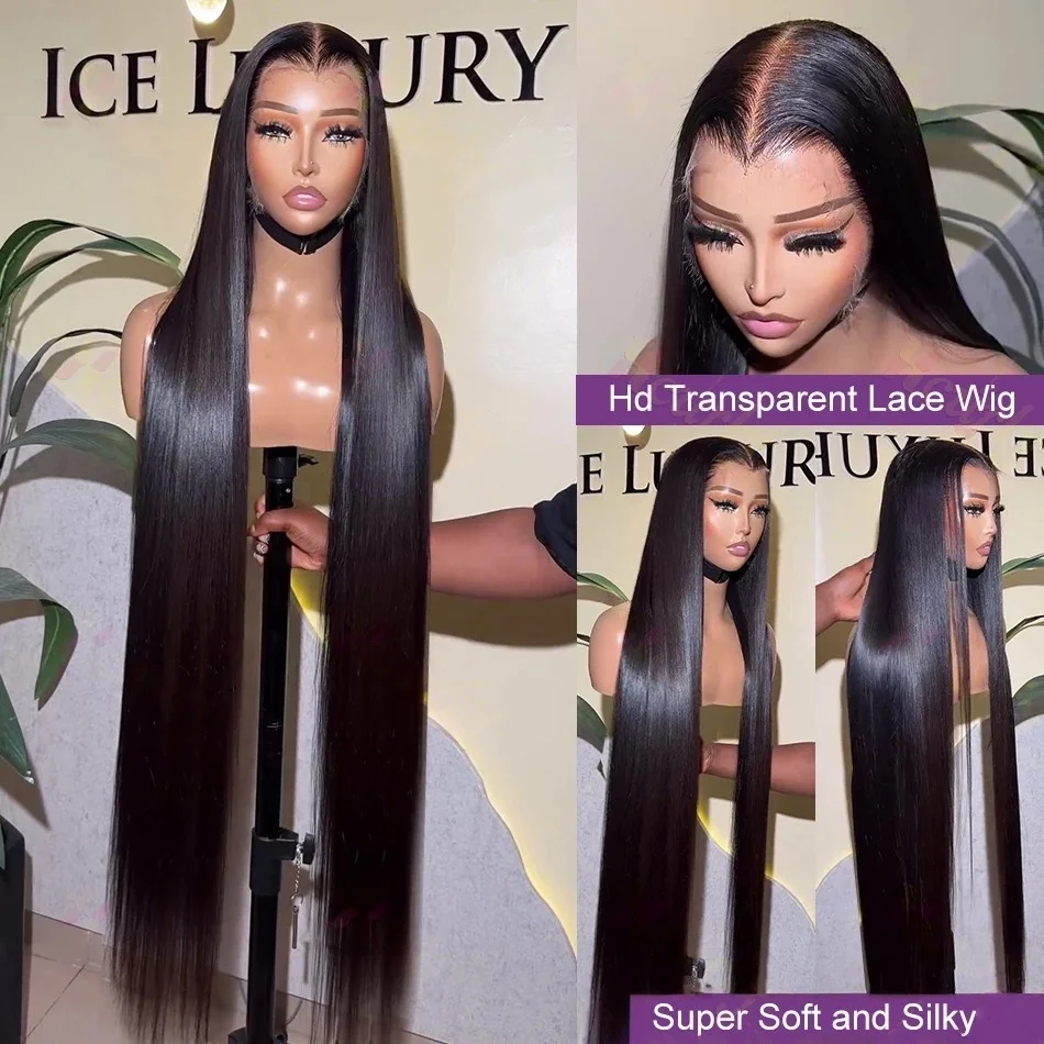 40 Inch Straight Human Hair Wigs 220 Density HD Lace Wig 13X6 Lace Frontal Wig Glueless 5X5 Hd Lace Closure Wig For Black Women view 4