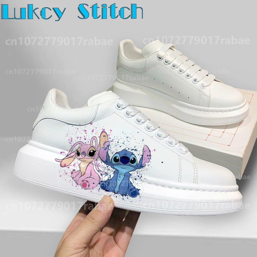 Lilo Stitch para moda mężczyźni kobiety obuwie męskie platformy trampki dziewczęce buty na deskorolkę na co dzień mieszkania 3D graffiti