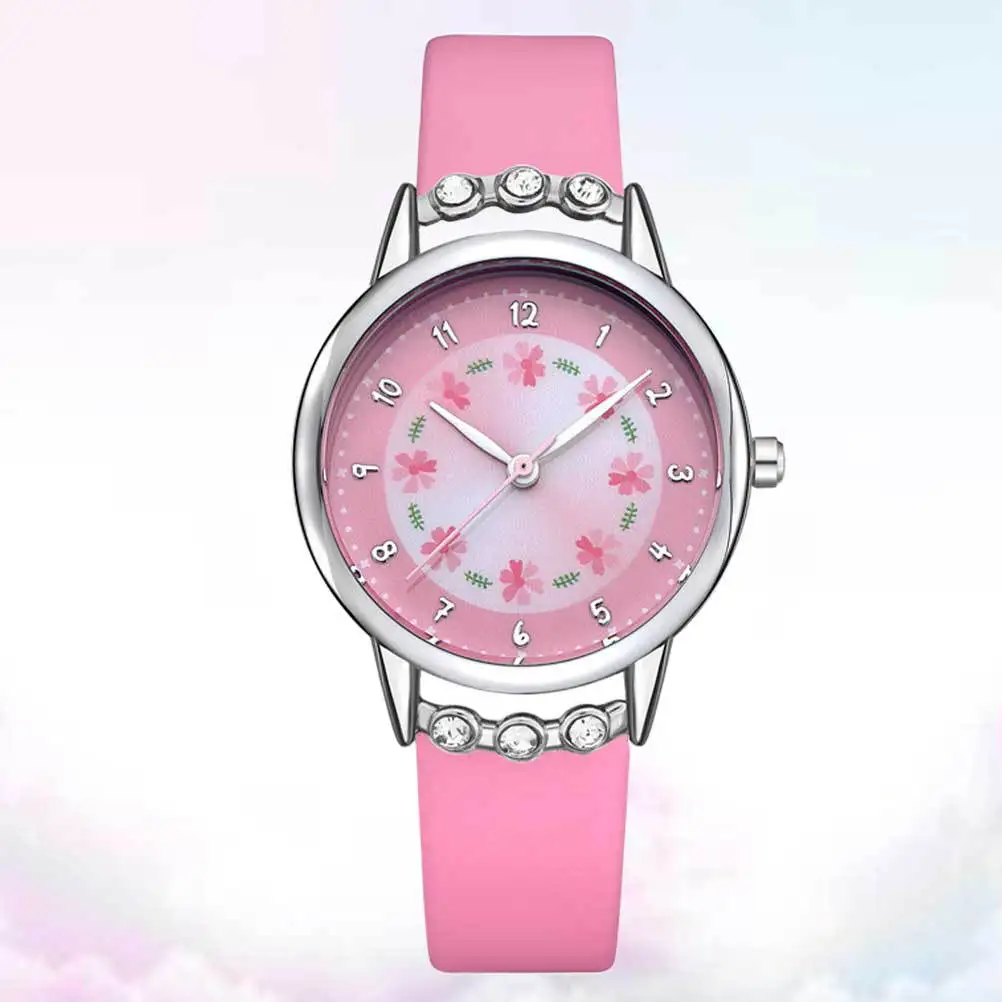 Waterproof Quartz Watch Adjustable Strap Cute Cartoon Design Pink Wristwatch For Fashion Durable Timepiece