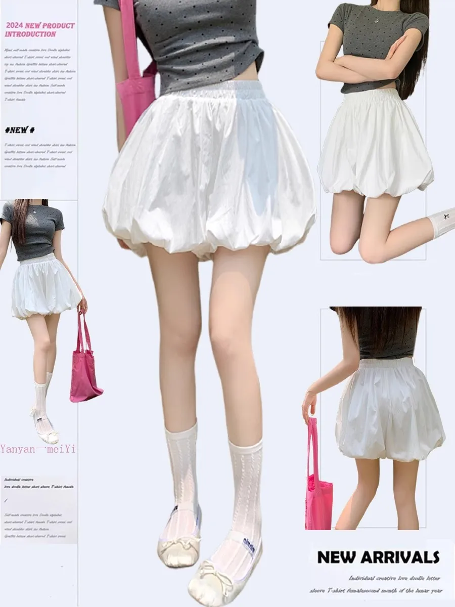 High Waist A-Line Pleated Skirt Women's Summer 2025 New Design Sense Fluffy Bloom Half-length Ballet Pants Skirt