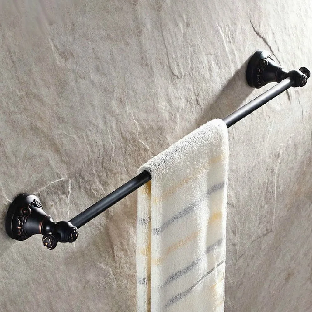 

Black Oil Rubbed Brass Wall Mounted Bathroom Hardware Single Towel Rail Bar Holder Dba449