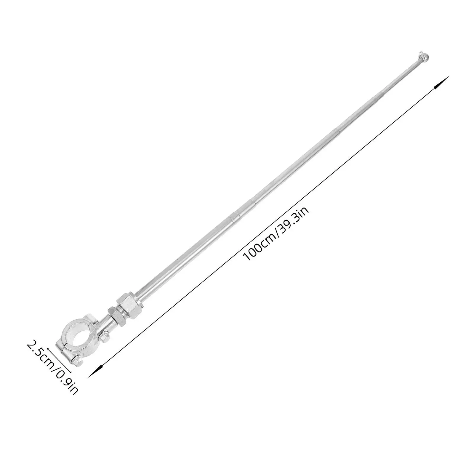 Adjustable Stainless Steel Bicycle Flagpole Stand for Motorbike Scooter Handlebars 22Mm Round Bar Flag Support Pole Cycling