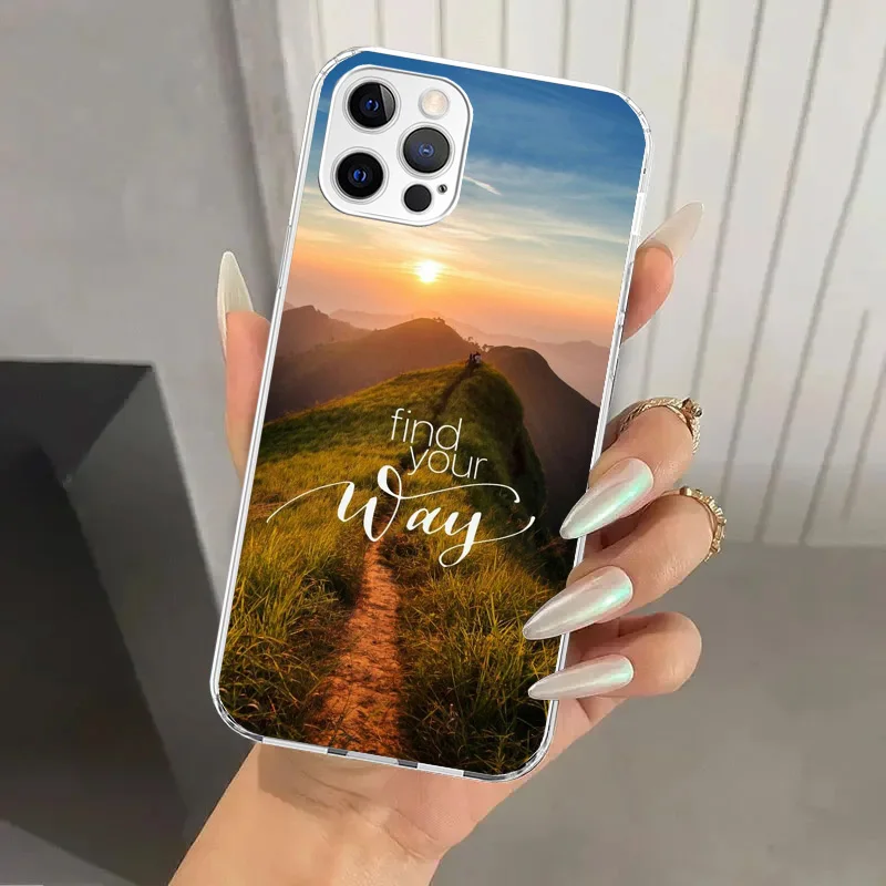 Travel Mountain Beach Proverb Phone Case for Iphone 16 15 14 13 12 Mini 11 Pro Max X XS XR 7 Plus 8 SE 2020 Soft Funda Print She