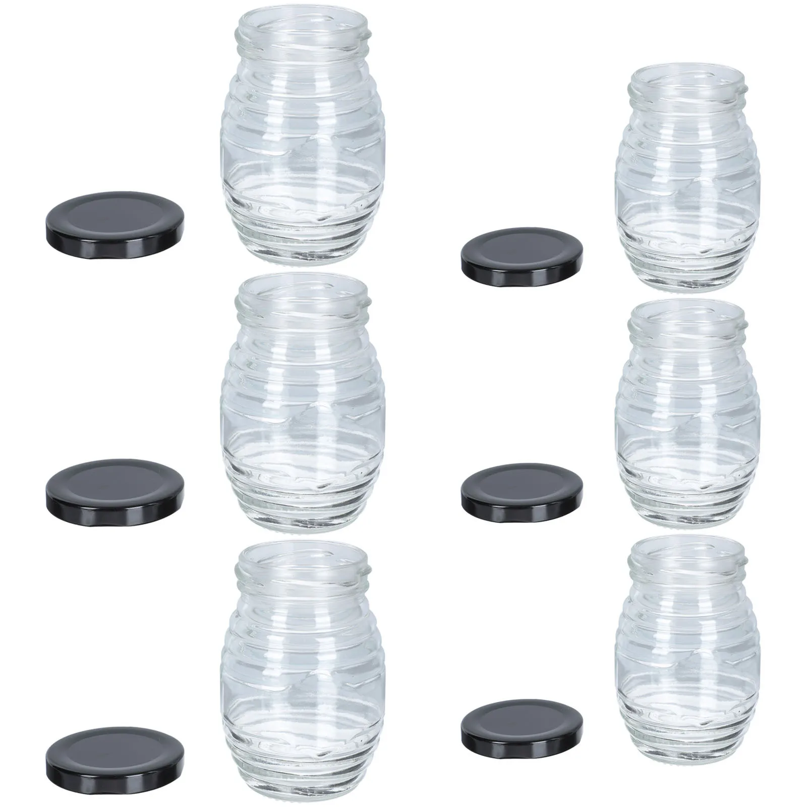 6 قطعة زجاجات تخزين الختم الزجاجي الشفاف مادة البورون العالية زجاجة ملولبة الجسم العملي صلصة بهار المطبخ