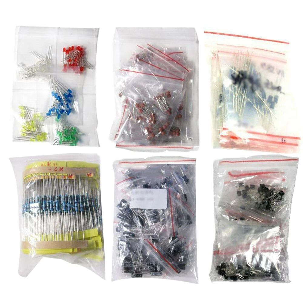 ABAN 1390Pcs Electronic Components LED Diode Transistor Capacitor Resistance Kit
