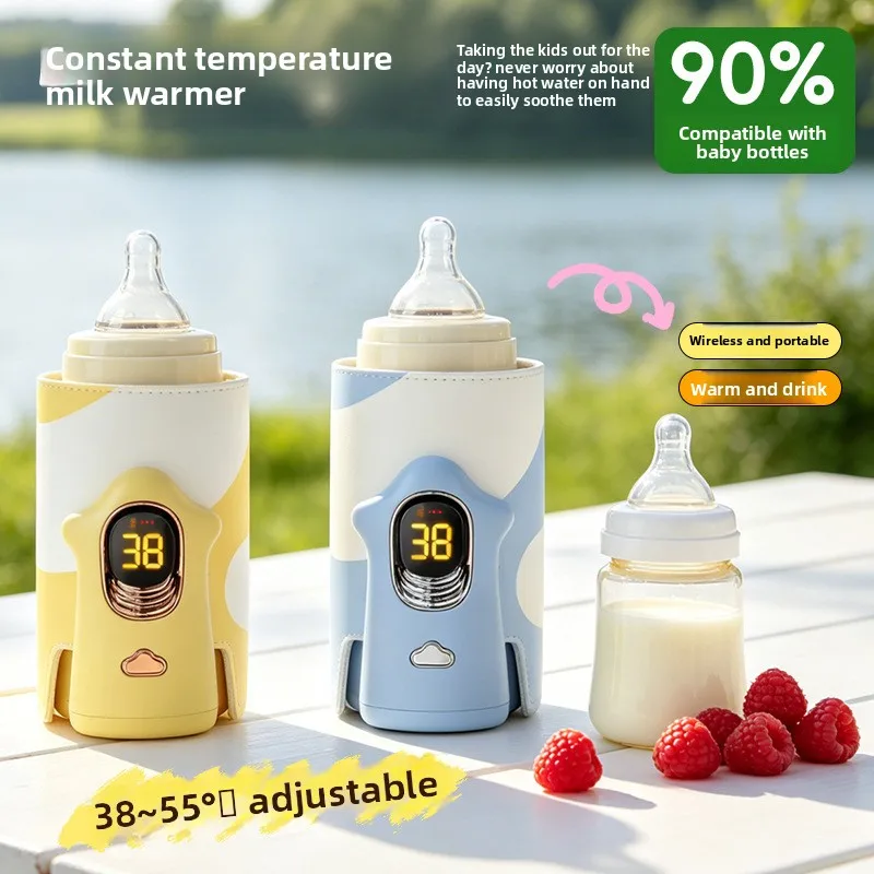 Baby thermostatic bottle insulation cover Portable car milk thermostat Going out to warm milk Warm milk Wireless heating