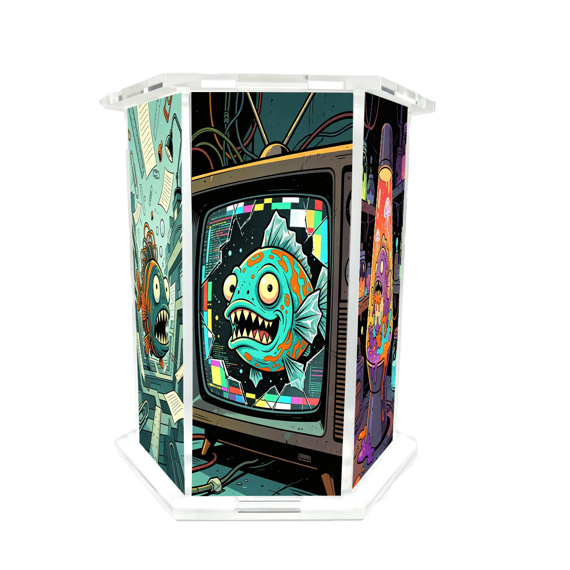 1PC Weird Fish Monster Theme Pen Holder, Gift for Family, Friends, and Colleagues, Holiday Gift