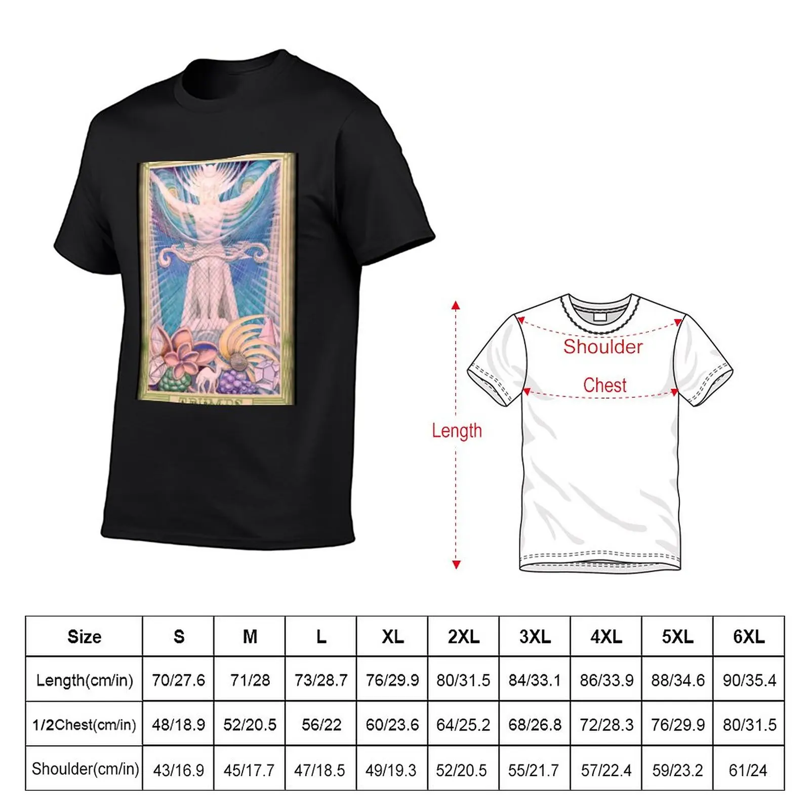 New Thoth Tarot - II - The High Priestess. T-Shirt man clothes Short t-shirt tees mens cotton t shirts