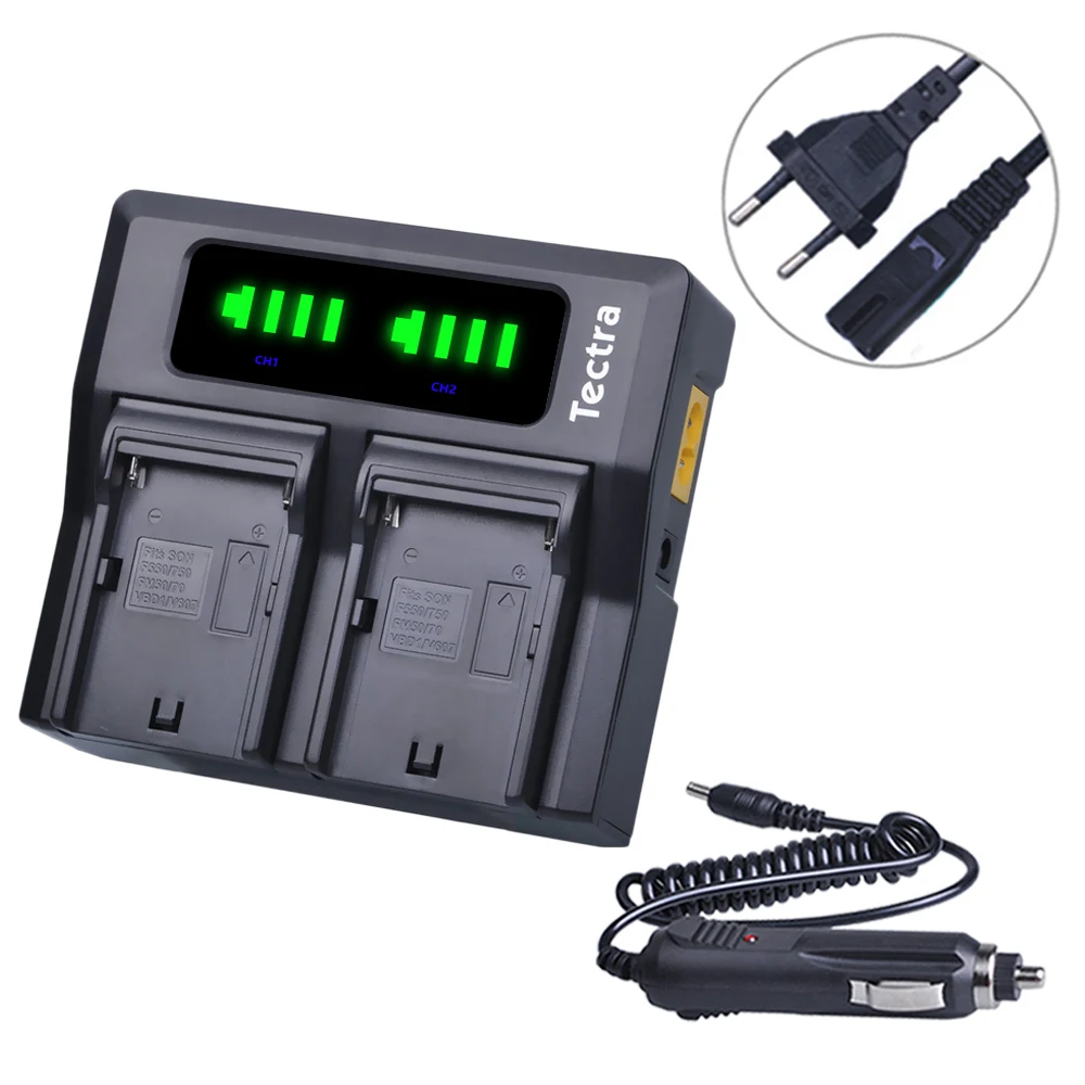 

LED Dual Fast Battery Charger for Sony NP F770 F750 F570 F550 F530 NP F970 F960 F950 F930 NP-FM50 NP-FM500H NP-QM71D Charger