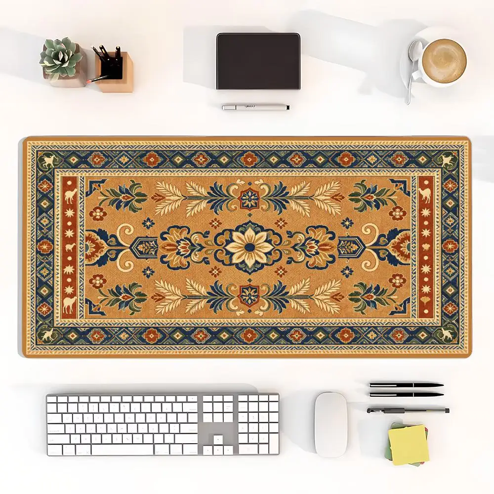 Nautical Star Compass Persian Rug Pattern Desk Mat Precision Tracking Non Slip Base For Office