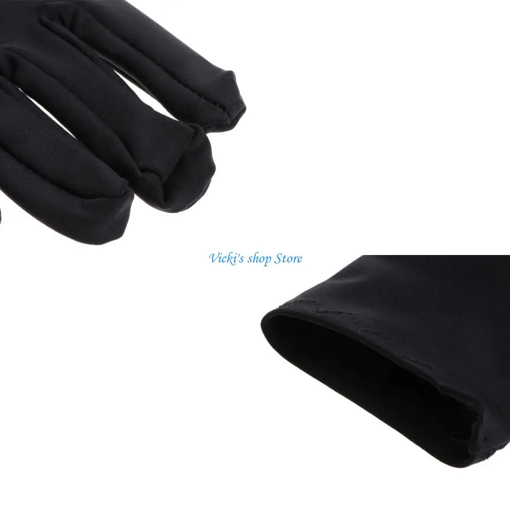 Soft Black Blend Cotton Jewelry Gloves Work for Protection Gloves Coin Silver Gloves Jewelry Inspection Gloves for Women