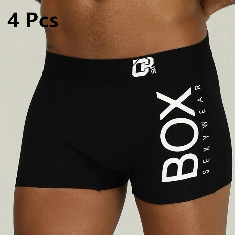 4Pcs Man Underpants Boxershorts Cotton Male Breathable Underwear Men\'s Panties Soft Boxer Underpants