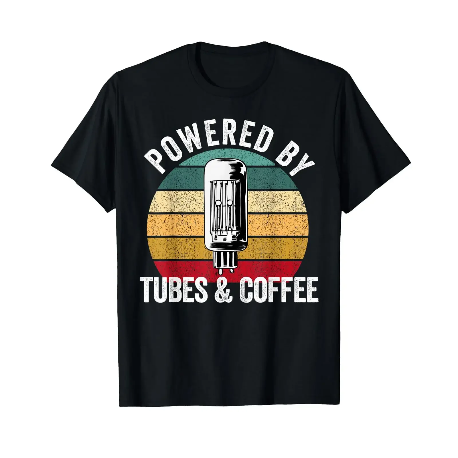 Vacuum tube Amp Amplifier Analog Audio Electron Valve Guitar T Shirt vintage Washed Casual Soft Slightly graphic Stretched