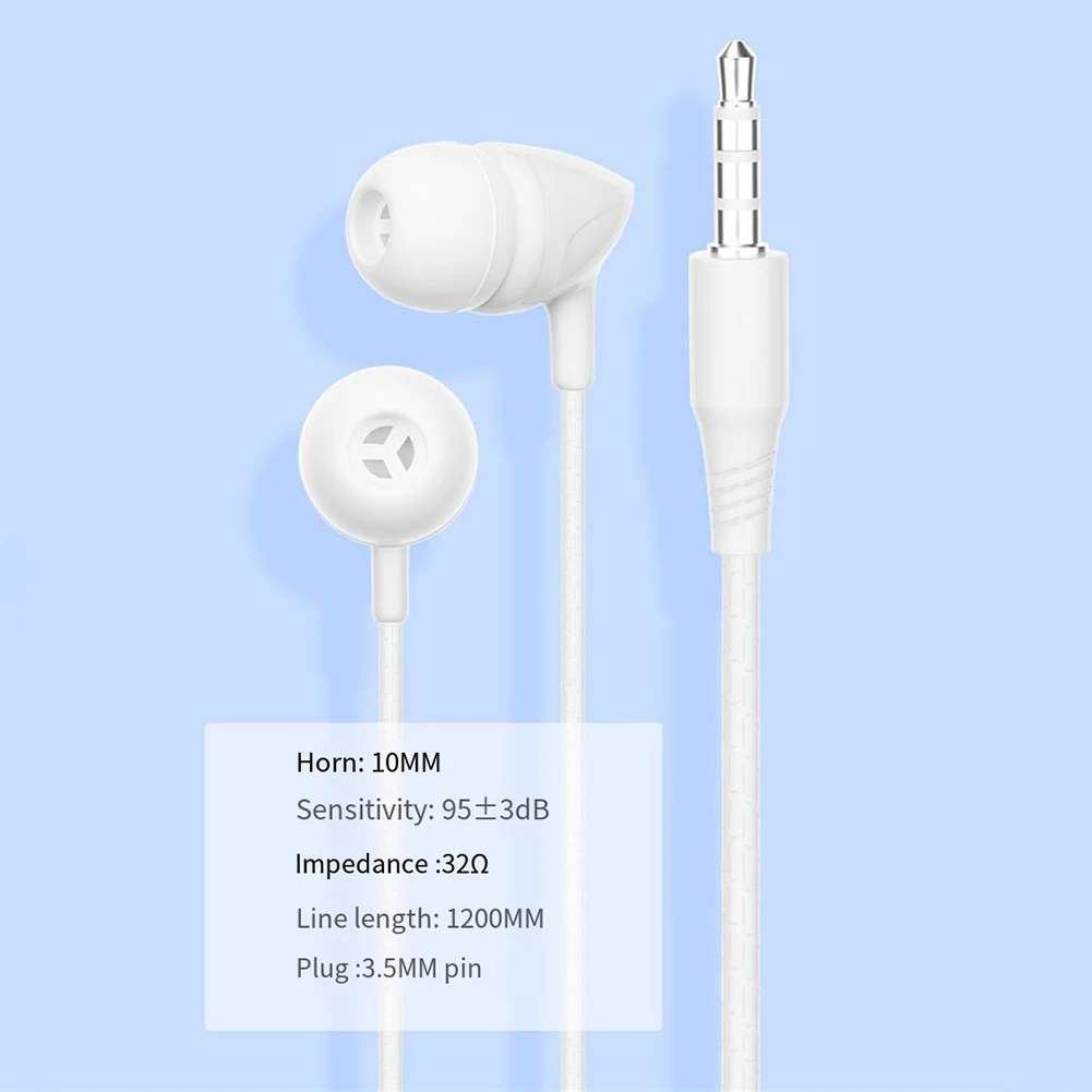 

In Ear 3.5mm Wired Earphones Line Control Headphone High-Quality Noise-Canceling Earphone With Soft Silicone Headset, TPE Wire,