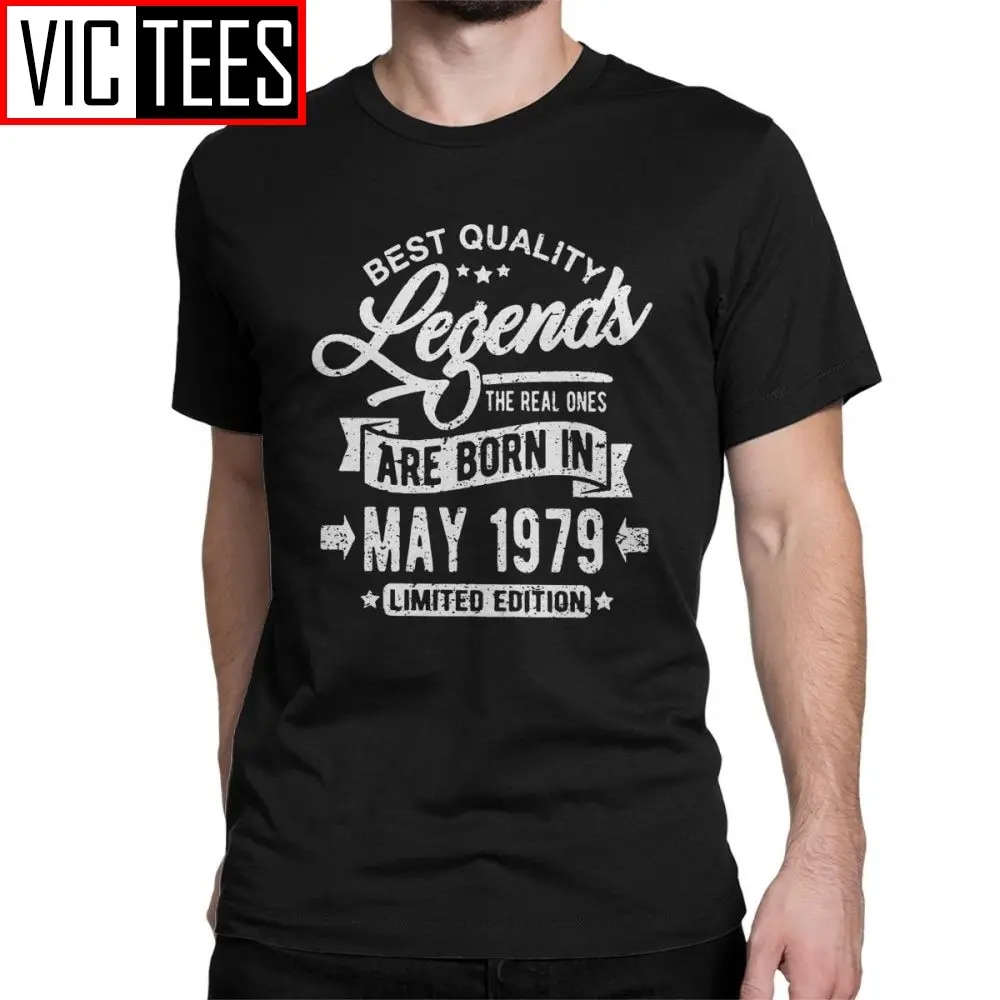 Men T Shirts  Are Born In May 1979 Vintage 40th Birthday Gifts Anniversary Tees Tops Cotton Graphic T-Shirt