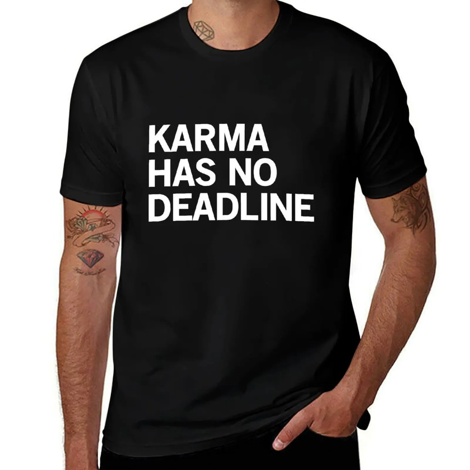 

Karma has no deadline T-Shirt man graphic t shirt t shirts for man pack cotton