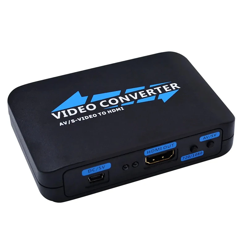 1080P AV CVBS RCA/S-Video إلى HD-متوافق مع فيديو الصوت محور محول صندوق HDTV AV/S-Video إلى HD ل DVD VCR PS2 PS3 Xbox