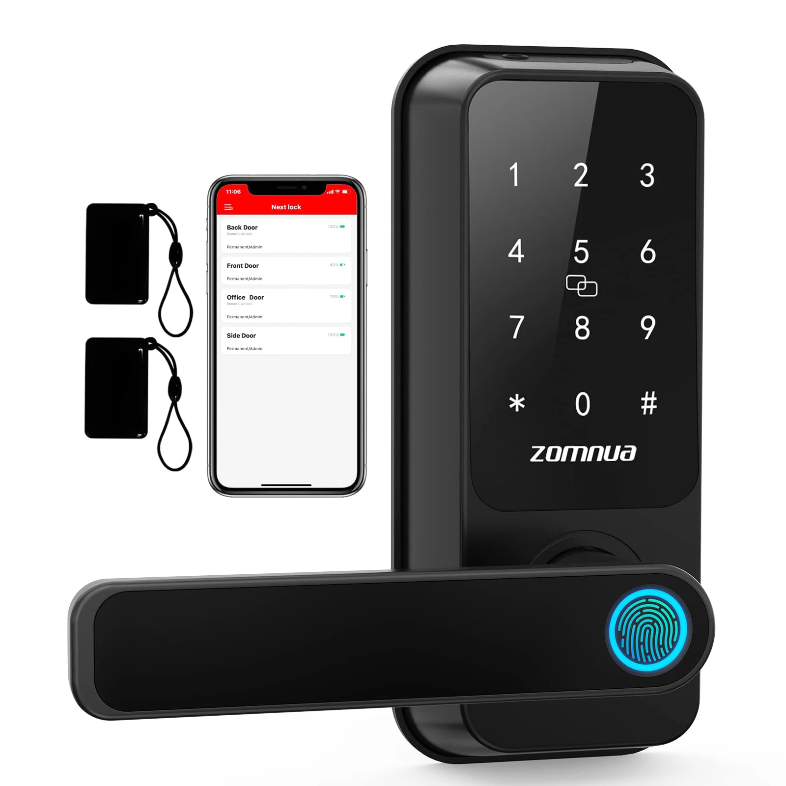 

H5 Fingerprint Smart Door Lock Keyless Entry Door Deadbolt Lock Electronic Digital Handle Lock For Home Office IC Card Auto Lock