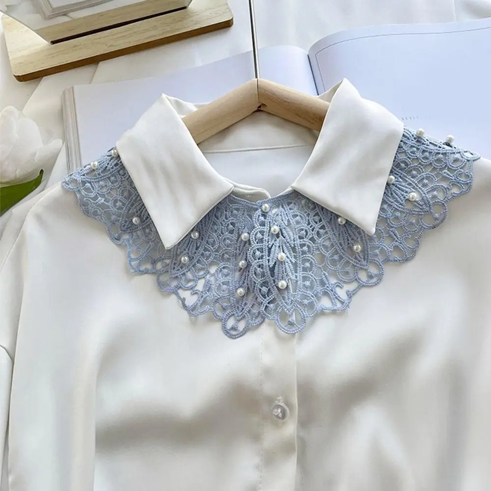 Doll Collar Lace Fake Collar Pearl Dress Decorative Shoulder Decoration Shirt Collar Clothes Accessories Detachable Shawl