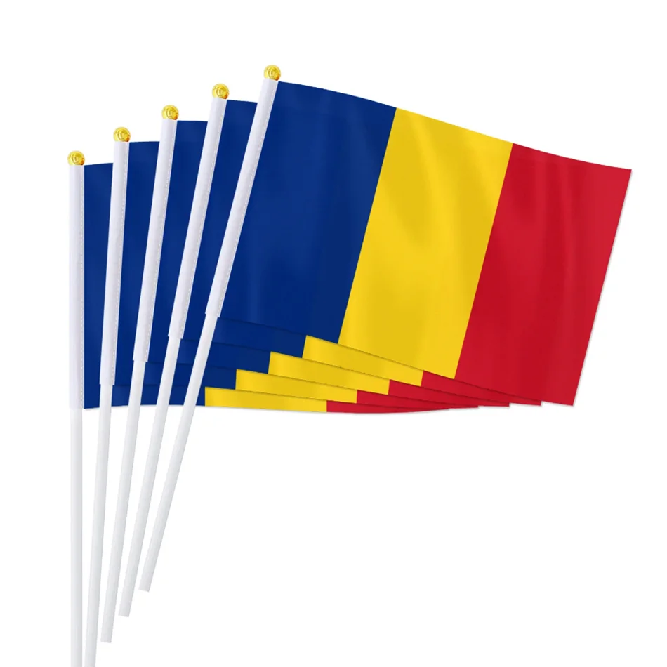 14*21 سنتيمتر رومانيا علم اليد ، رومانيا الرومانية الوطنية باليد يلوحون العلم الصغير الدول الأوروبية العالمية ديكور الهدايا #1