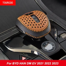 For BYD HAN DM EV 2022-2025 Gear Lever Leather Cover Modification Accessories
