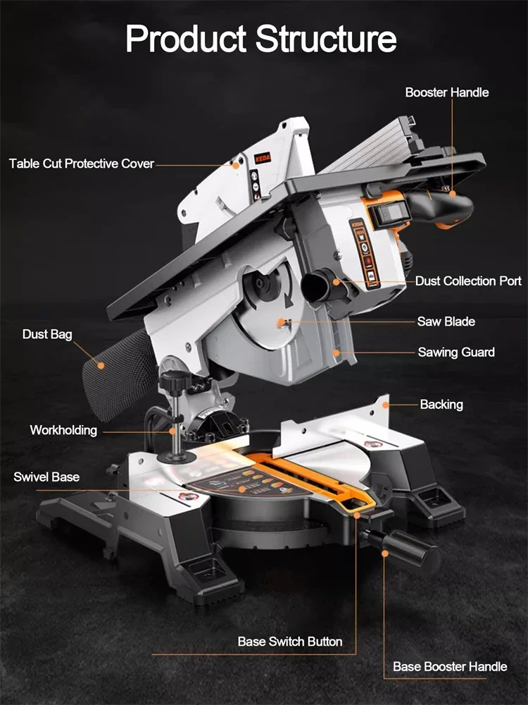 WJMultifunctional Table Saw, Miter Saw Multi Functional Woodworking Sliding  Compound