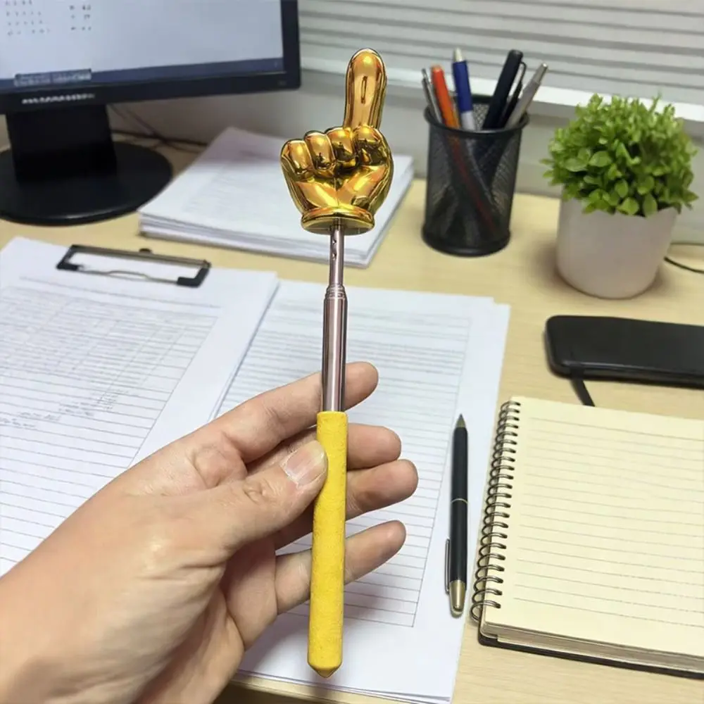 Non-Slip Handle Retractable Reading Stick Finger Design Extendable Teaching Pointer Teaching Stick Blackboard Whiteboard