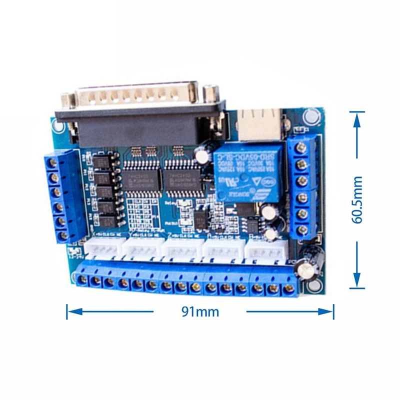 Interface Board MACH3 Interface Board CNC 5 Axis With Optocoupler Adapter Stepper Motor Driver + USB Cable