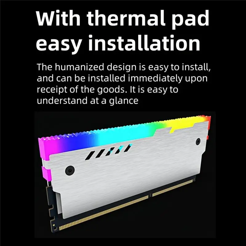 A42Z-Aluminum Desktop Memory Module Heat Dissipation Vest, ARGB Light Effect, Desktop Memory Heat Dissipation Vest