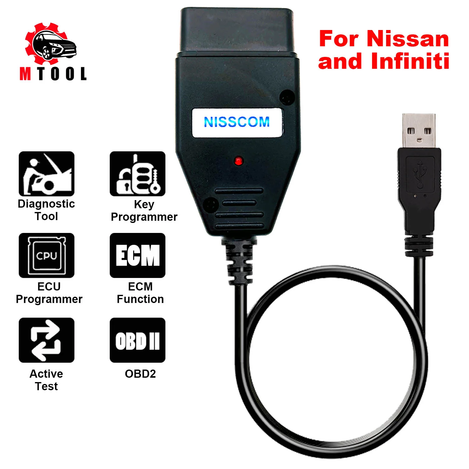 

ITCARDIAG NISSCOM for Nissan & Infiniti OBD2 Diagnostic Tool Support ECM ABS Program Immobiliser Key Steering Angle Sensor Reset