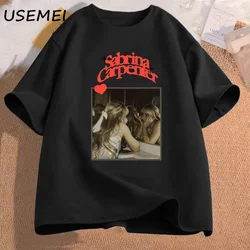 Camiseta de Sabrina Carpenter para mujer, remera de música Retro Vintage, camisetas de algodón informales con mensaje 